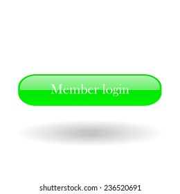 Member login green vector button for a site