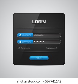 Member login template. User interface for website, computer, mobile. Vector illustration.