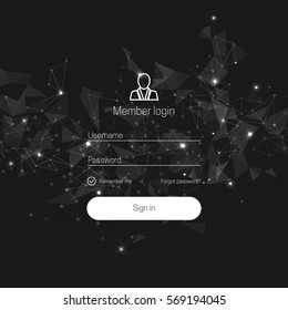 Member login template. User interface for website, computer, mobile. Vector illustration.