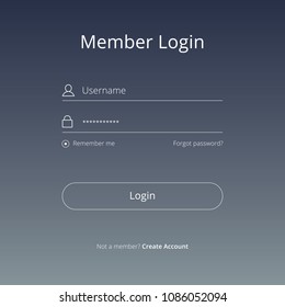 Member Login Template. For Website, Mobile, Computer, Application etc. Vector Illustration