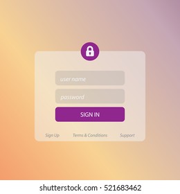 Member Login Template. For Website, Mobile, Computer, Application etc. Modern Design. Vector Illustration