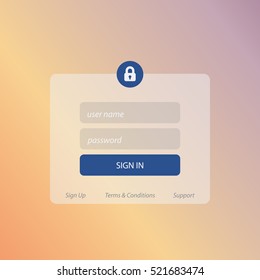 Member Login Template. For Website, Mobile, Computer, Application etc. Modern Design. Vector Illustration