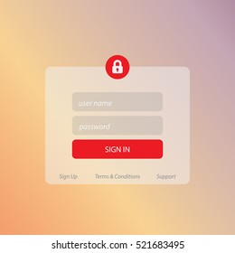 Member Login Template. For Website, Mobile, Computer, Application etc. Modern Design. Vector Illustration