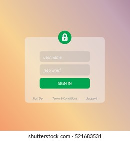 Member Login Template. For Website, Mobile, Computer, Application etc. Modern Design. Vector Illustration