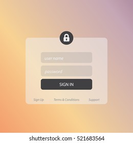 Member Login Template. For Website, Mobile, Computer, Application etc. Modern Design. Vector Illustration