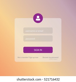 Member Login Template. For Website, Mobile, Computer, Application etc. Modern Design. Vector Illustration