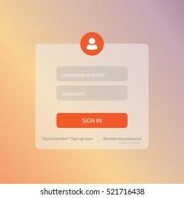 Member Login Template. For Website, Mobile, Computer, Application etc. Modern Design. Vector Illustration