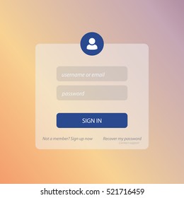 Member Login Template. For Website, Mobile, Computer, Application etc. Modern Design. Vector Illustration