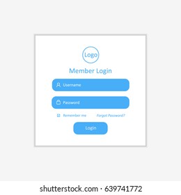 Member Login Template. For Website, Mobile, Computer, Application etc. Modern Design. Vector Illustration