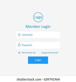 Member Login Template. For Website, Mobile, Computer, Application etc. Modern Design. Vector Illustration