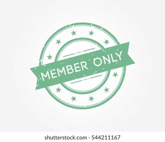 member only. green stamp sign vector illustration