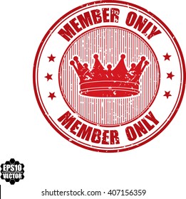 Member only grunge stamp.Vector
