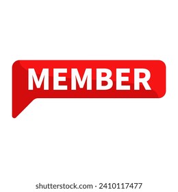 Member In Red Rectangle Shape For Sign Information Announcement Business Marketing Social Media
