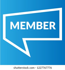 member sign,label. member speech bubble. member tag sign,banner