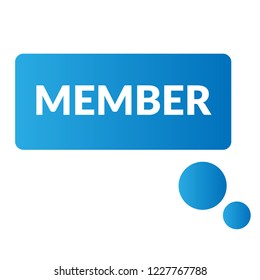 member sign,label. member speech bubble. member tag sign,banner