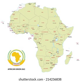 Member states of the African Union (AU) map