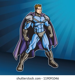 Member of a super hero team. This image is 1 of 4 that have the same color scheme (see portfolio for others). Image is a layered eps for easy editing.