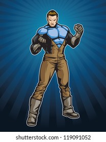 Member Of A Super Hero Team. This Image Is 1 Of 4 That Have The Same Color Scheme (see Portfolio For Others). Image Is A Layered Eps For Easy Editing.