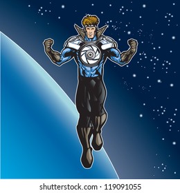 Member of a super hero team. This image is 1 of 4 that have the same color scheme (see portfolio for others). Image is a layered eps for easy editing.