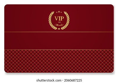 Member vip card template in red and gold colors. For luxury clubs, boutiques, casinos and other premium establishments. Vector, can be used for web and print.