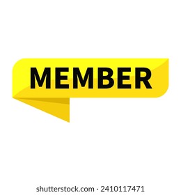 Member In Yellow Rectangle Ribbon Shape For Sign Information Announcement Business Marketing Social Media
