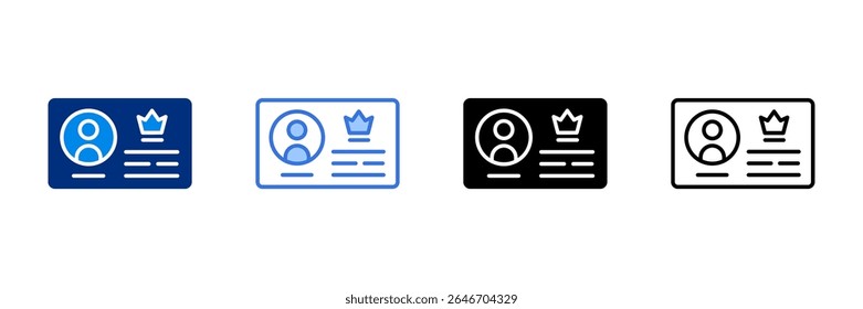 Member-Card Icon Set Multiple Style Vector Illustration