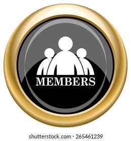 Members icon. Internet button on white  background. EPS10 Vector. 