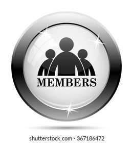 Members icon. Internet button on white background. EPS10 vector.