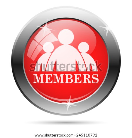 Members icon. Internet button on white background. 