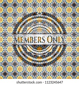 Members Only arabesque emblem background. arabic decoration.
