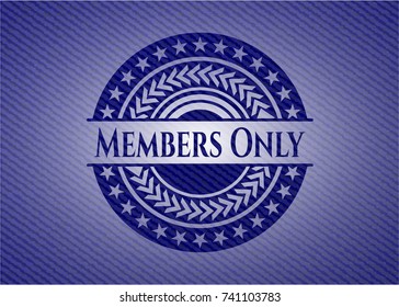 Members Only badge with jean texture