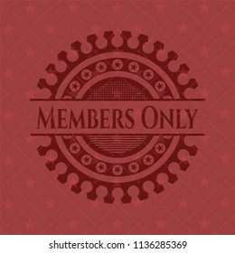 Members Only badge with red background