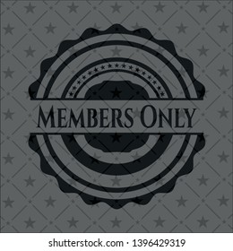 Members Only Black Badge. Vector Illustration. Detailed.