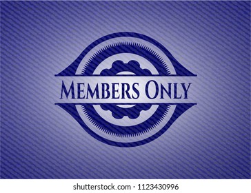 Members Only emblem with jean texture