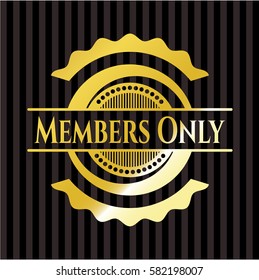 Members Only gold badge or emblem