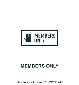 Members Only icon. Creative element design from content icons collection. Pixel perfect Members Only icon for web design, apps, software, print usage.