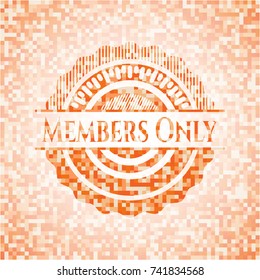 Members Only orange mosaic emblem