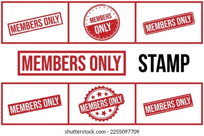 Members Only Rubber Stamp Set Vector