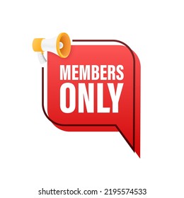 Members Only Sign And Door Handle. Exclusive And Priority. Vector Stock Illustration.