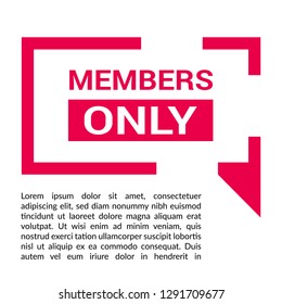 members only sign, sticker,label