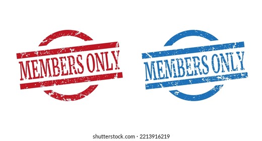 Members only stamp isolated on white background