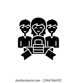 Membership black icon, vector sign on isolated background. Membership concept symbol, illustration 