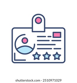Membership Card Fill Color Icon, Vector illustration