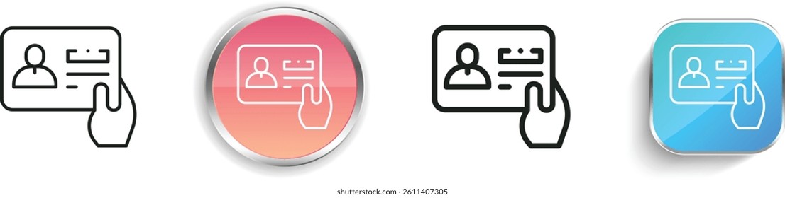 membership card icon. Thin Linear, Regular and Button Style Design Isolated On White Background