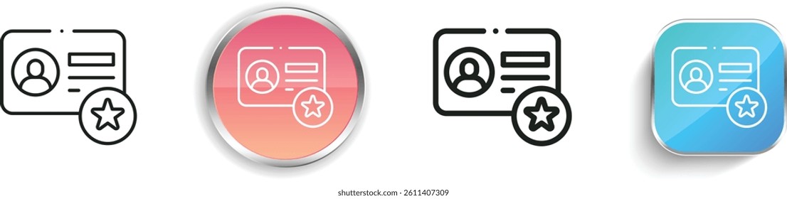 membership card icon. Thin Linear, Regular and Button Style Design Isolated On White Background