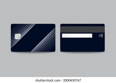 membership card template Presentation, front and back design dark blue theme, vector illustration