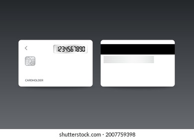 membership card template presentation front side with digital numbers and back. vector illustration