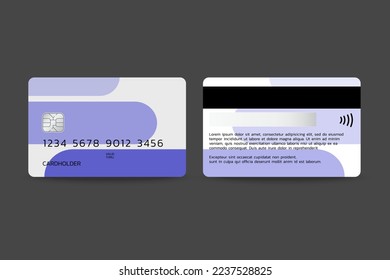 plantilla de tarjeta de membresía Presentación, diseño frontal y posterior, utilizando ilustración vectorial de tema azul. ilustración 3D
