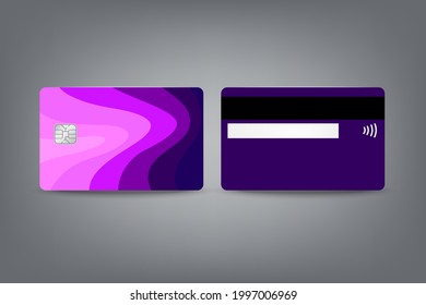 Membership card template Presentation, purple theme. Vector illustration.