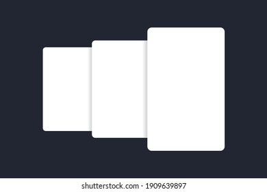 membership card templates placed vertically. blank white. Vector illustration